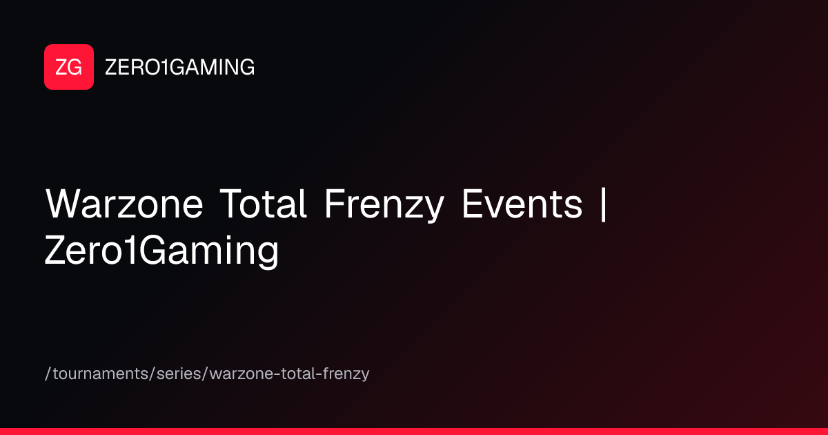Warzone Total Frenzy Events | Zero1Gaming